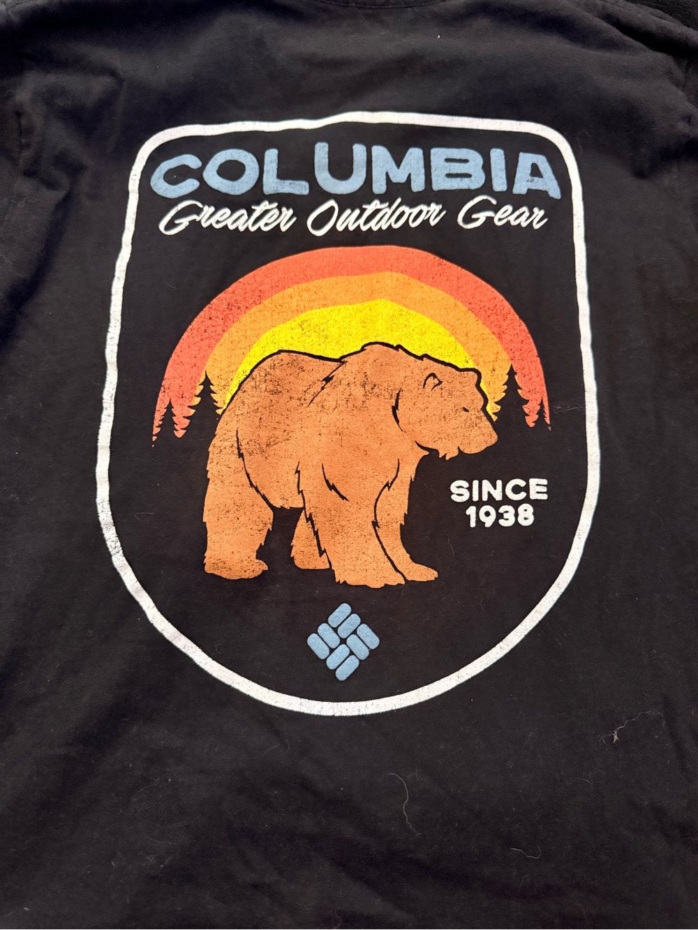 Columbia Men's Black Graphic Long Sleeve Tee - Bear Logo